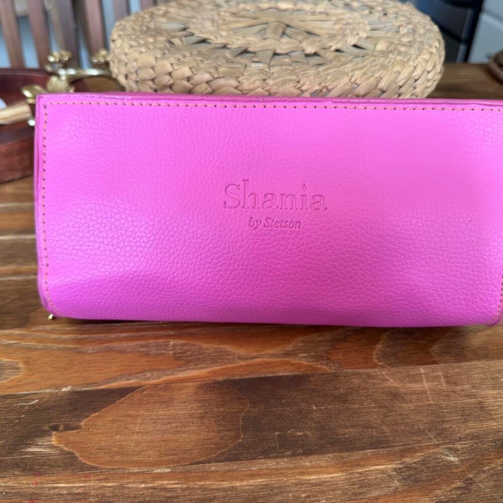 Shania by stetson pink leather makeup bag
